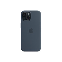 Луксозен силиконов гръб оригинален MT123ZM/A OFFICIAL Apple Silicone Case With MagSafe за Apple iPhone 15 Plus 6.7 тъмно син/Storm Blue